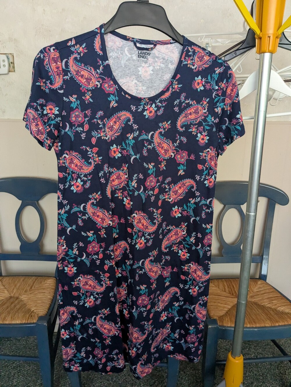 LANDS END Supima Cotton Casual Dress, Short Sleeve, Sz S, NWOT!!!